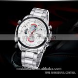 Stainless Steel Band Men's Quartz Watches Business Casual Men's big Crown Men's Wristwatches MIDDLELAND 8018