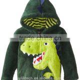 Blue Cool Black Bear Design Zipper Hoodies Cartoon Hat Coral Velvet Fabric Kids Jackets Clothes Winter Warm Kids Coat thumbnail-3