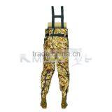 CHN-81205M Factory Wander Outdoor Fishing Wander Boots High Chest 420D Camo Fishing Pants Suit