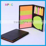 Customized colorful sticky notepad apple shaped sticky notes leather holder
