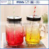 Wholesale Glass Mason Jar With Engraved Logo/Transparent Mason Jar Bottle With Metal Lid and Straw Quality Choice thumbnail-6