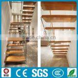 Customized Glass/wood Straight Floating Stairs With Light--YUDI thumbnail-6