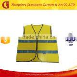 Knit Fluorescent Yellow Luminous Safety Vest With Reflective Tape thumbnail-1