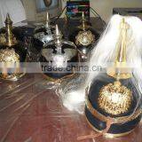 WW1 Brass Fiting Officer German Dragoon Leather Helmet With Long Hair thumbnail-1