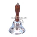 BRASS SILVER SHIP BELL - NAUTICAL COLLECTIBLE HAND BELL