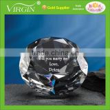 Crystal Diamond Product Type and Love Theme Clear Engraved Crystal Diamond Paperweight