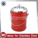 Colorful Compost Pail With Stainless Steel Lid thumbnail-1