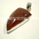Sunstone Uneven Natural Gemstone Cabochon Pendant, 925 Solid Sterling Silver Pendant, Designer Bezel Pendant thumbnail-1
