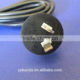 IRAM Approved 2 Pin Flat Blackish Green of Argentina Power Cord