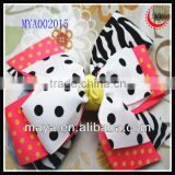 dot&animal zebra print ribbon baby hair bow clip girls barrette