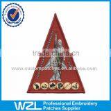 Wholesale Triangle Woven Chest Patch/ Custom 2 x 3 Inch Woven Label Tags