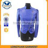 Hot Sale Fashionable Slim Style pu Leather Jacket for Women thumbnail-1