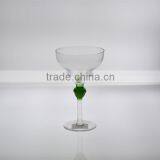 300ml Margaret Glass With Green Stem thumbnail-1
