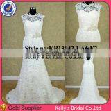 New Model Backless Long Sleeve Lace Wedding Dresses 2014 thumbnail-3