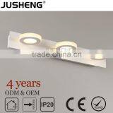 Acrylic Material 9w 3lamps Round Shape Indoor Bathroom LED Wall Lamp 100-240V AC JUSHENG thumbnail-1