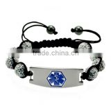 SRB0140 Wholesale Alibaba Rod of Asclepius Adjustable Medical Alert Tag Bracelet