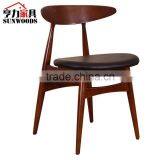 Modern Compact Solid Wood Leather Living Room Dining Chair thumbnail-1