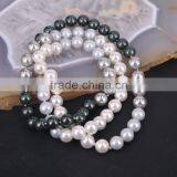 Round Shell Pearl Necklace, Shell Gem Beaded Necklace thumbnail-5