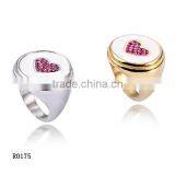 Christmas Wedding High-grade Brilliant Diamonds Silver Stainless Steel Meaningful Finger Ring thumbnail-1