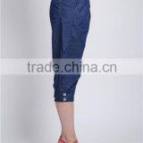 High Quality Fashion Mid Waist Bamboo Fiber Women Jeans Capris Female denim