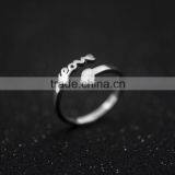 Love Letter Silver Plated Finger Rings Jewelry Fashion White Gold Color Simple Ring China Jewellery Wholesale thumbnail-4