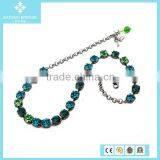 Yiwu Elegant Green Shine Crystal Copper Chain Necklace 2015 thumbnail-6