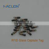 LF 125khz Animal Rfid Glass Capsule Tag for Dogs