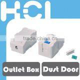 1 Port RJ45 Keystone Jack Combinable Outlet Box With Icon and Dust Door