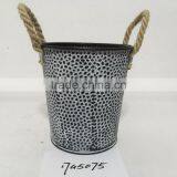 Black 10" French Decorative Powder Coated Galvanized Metal Flower Bucket for Home & Garden thumbnail-5