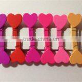 2017 Mini Wooden Heart Shape Pegs for Gift Packing Made in China