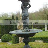 Park Naked Boy Statue Fountain in Bronze thumbnail-1