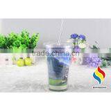 Hot Sale Double Layer Transparent Insulated Plastic Tumbler thumbnail-2