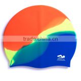 Logo acceptable Custom Cheap Color Mixed Silicone Swim Cap