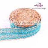 Natural Jute Burlap Hessian Ribbon With Lace Trims Tape Rustic Wedding Craft thumbnail-4