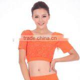 Cheap Short Sleeve Lace Crop Top for Dance JYS67 thumbnail-2