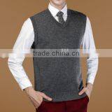 2016 New Autumn Winter Warm Cashmere Sweater Vest Men Classic Sleeveless Wool Solid Color Jersey Casual V-Neck Pullover thumbnail-4