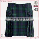 Trendy Style 100% Cotton Sides Pleated School Skirt for Teenager Girls thumbnail-1