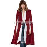 HAODUOYI Women Longline Buttonless Open Stitch Cloak Trench Blazer Poncho Coat thumbnail-5