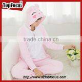 Adult 100% Cotton Pink Pig Sleepsuit Pajamas Mascot Costume thumbnail-4