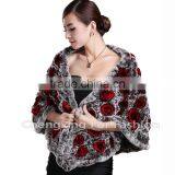 CX-B-69B Floral Rex Rabbit Fur Wedding Dress Shawl All Types Of Shawls thumbnail-1
