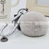 CX-R-24 Keychain Genuine Rex Rabbit Fur Mobile Phone Charm thumbnail-3