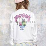 Slim Fit Fancy Printed Custom White Bomber Baseball Jacket for Women thumbnail-5