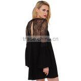 MGOO Hot Selling OEM/ODM Custom Logo Long Sleeve Chiffon Dress Lace Mini Party Dress Fashion Prom Dress D763 thumbnail-3