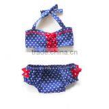 Children Swimwear Summer Beach Clothes Set Baby Girl Bikini Vintage Style Bikini Baby Pageant Wear thumbnail-1