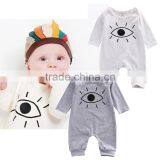 S60690B 2017 Cartoon Big Eyes Infant Babys Clothes long Sleeve Cotton Romper