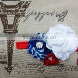 Boutique Flowers Headband in Red Pearl ,White Camellia and Shabby Blue thumbnail-4