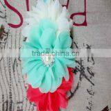 NEW ARRIVAL Baby Chiffon Flower Headbands Elastic, Pearl Headband Rhinestoned thumbnail-4