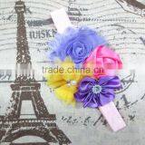 Boutique Shabby Little Girls Flower Head Bands Handmade, Newborn Elastic Hairband Wholesale thumbnail-6