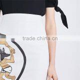 Girls Wearing Images Tight Faux Leather Short Pencil Skirt With Dancing Wolves thumbnail-4
