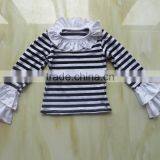 YW-140 Baby Top Long Sleeve Stripe Shirt With Double Ruffle 2015 thumbnail-2